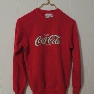 Vintage Enjoy Coca Cola 1980's Red Sweatshirt S